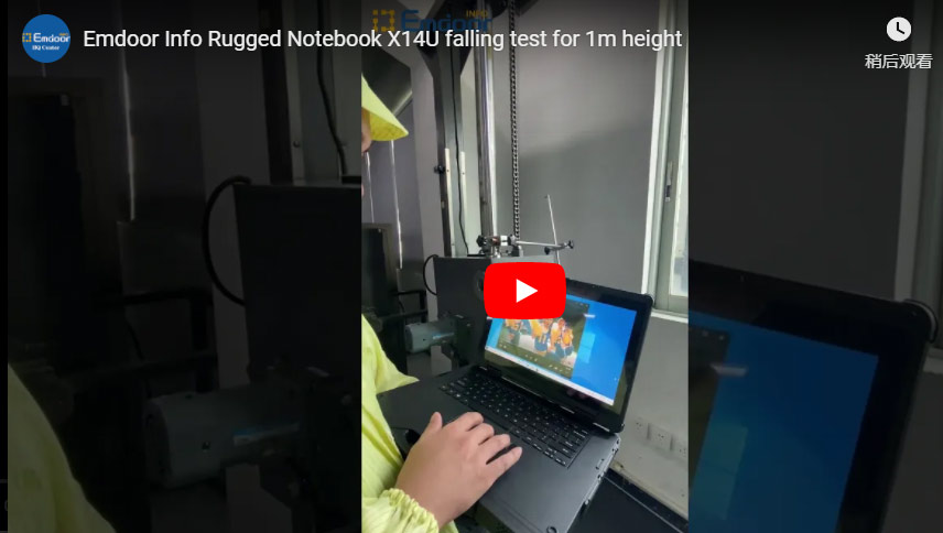 Emdoor Info Robuuste Notebook X14u Dalende Test voor 1m hoogte