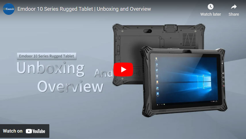 Emdoor 10-serie robuuste tablet | Uitpakken en overzicht